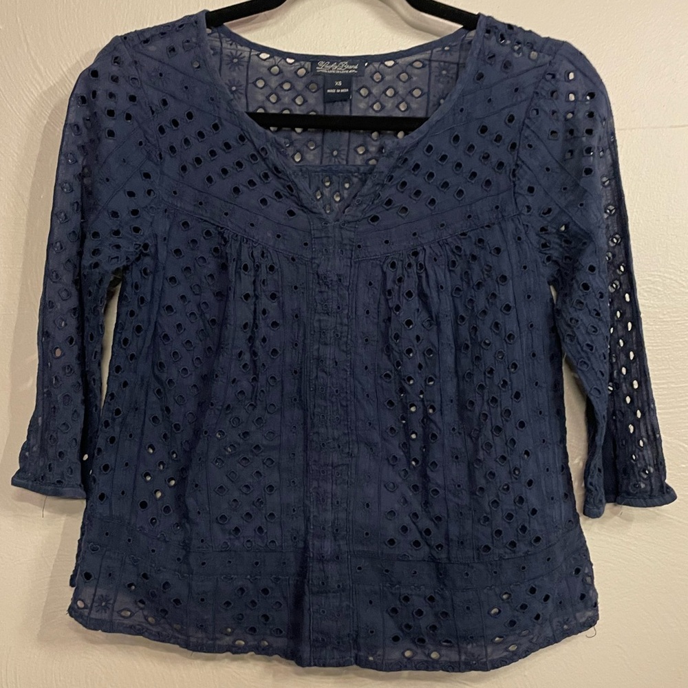 Lucky Brand Eyelet Top XS